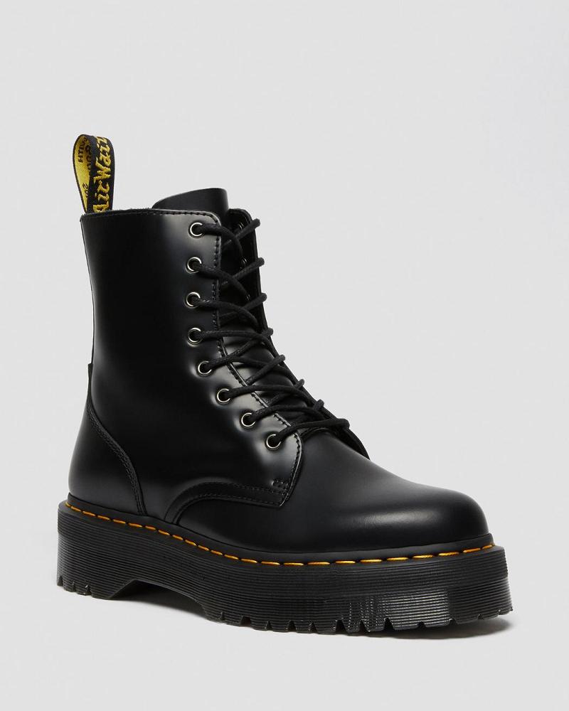 Men\'s Dr Martens Jadon Smooth Leather Platform Boots Black | AU 562VRW